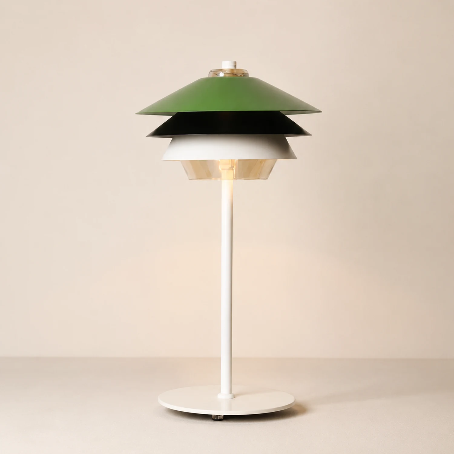 Danish Art Overlay Green Table Lamp - Lumpaz