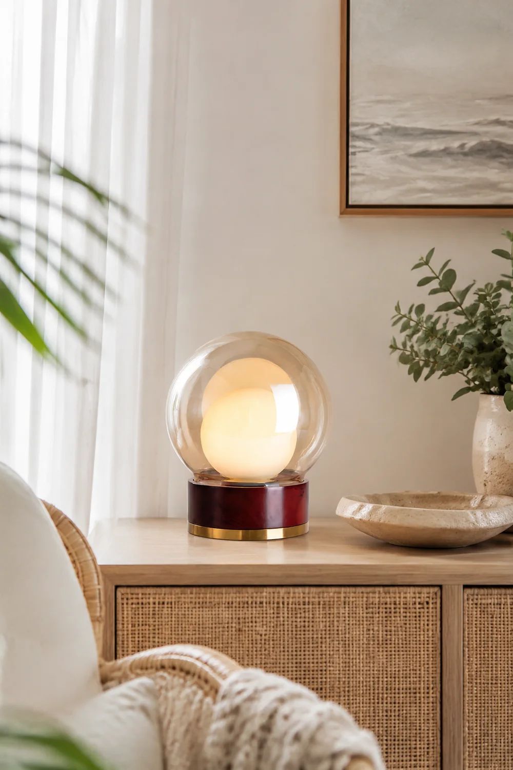 Modern Rigel Round Glass Table Light - Lumpaz