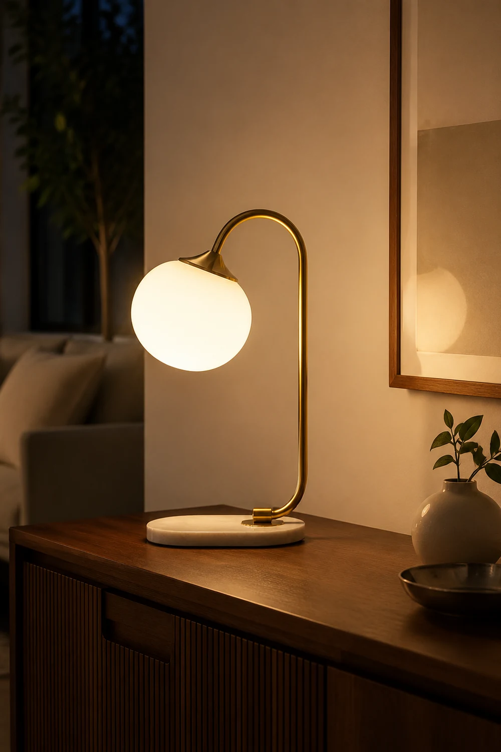 Marshmallow Metal Glass Table Lamp - Lumpaz