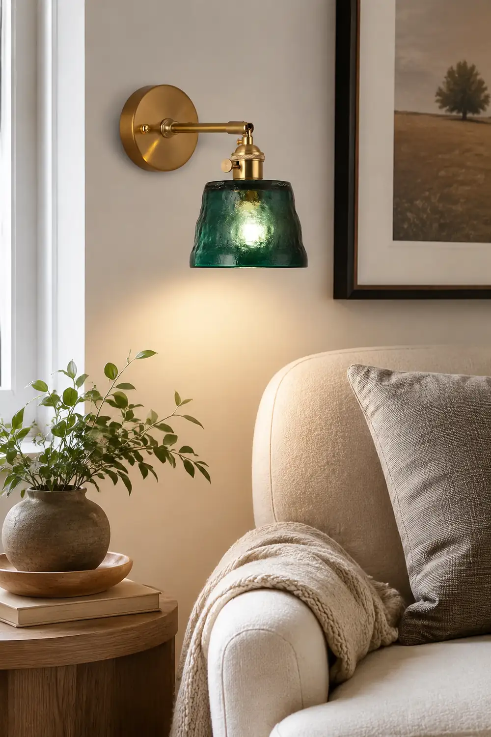 Vintage Glass Adjustable Wall Sconce - Lumpaz