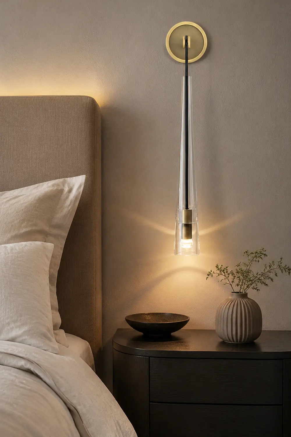 Modern Black Golden Hanging Suspended Wall Light - Lumpaz