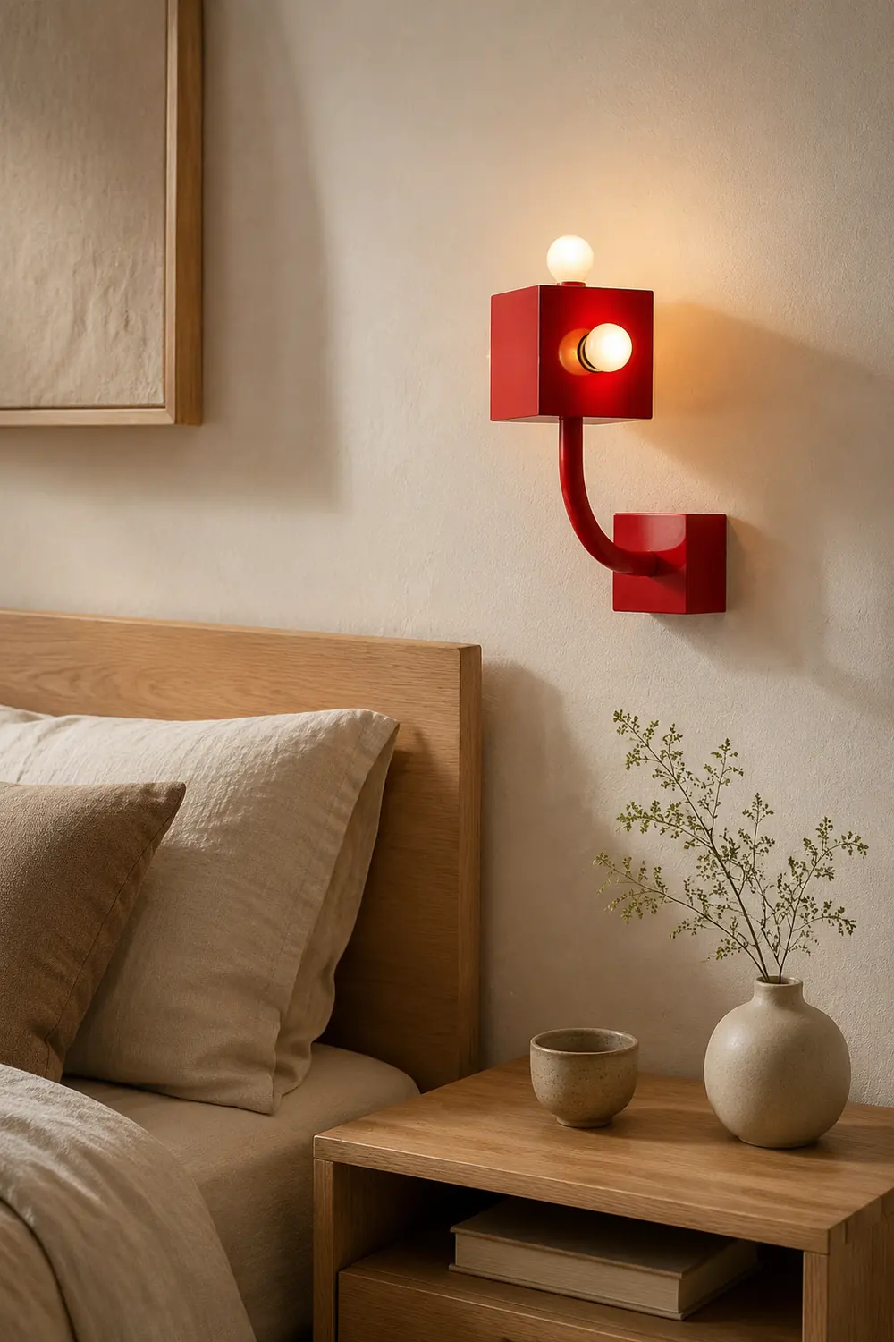 Vintage Metal Red Wall Lamp - Lumpaz