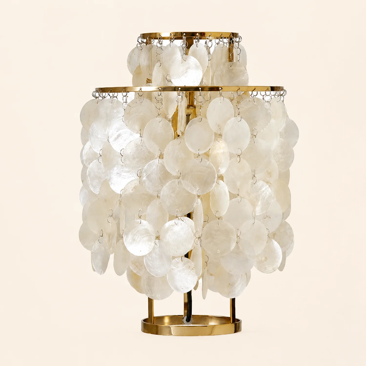 Danish Seashell Pearl Wind Chimes Decorative Table Lamp - Lumpaz