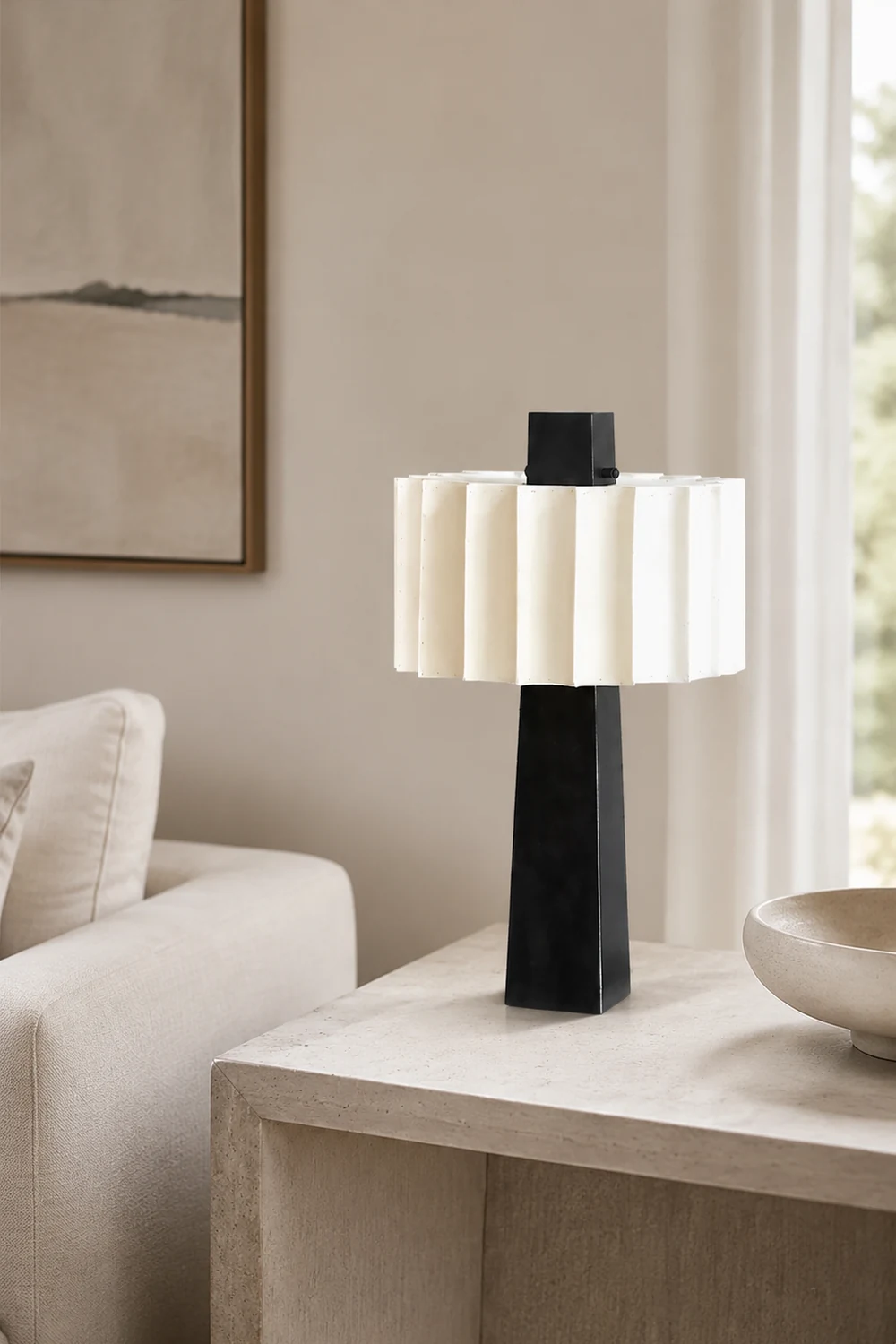 Creative Designer Black & White Decorative Table Lamp - Lumpaz