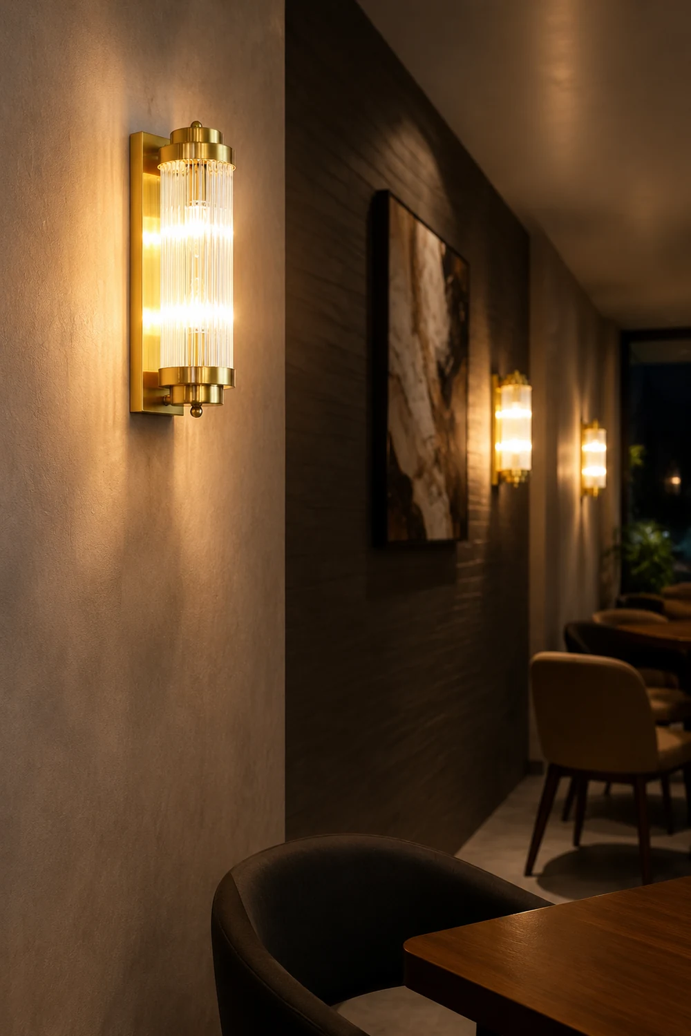 Crystal Pillar Metal Wall Lamp - Lumpaz