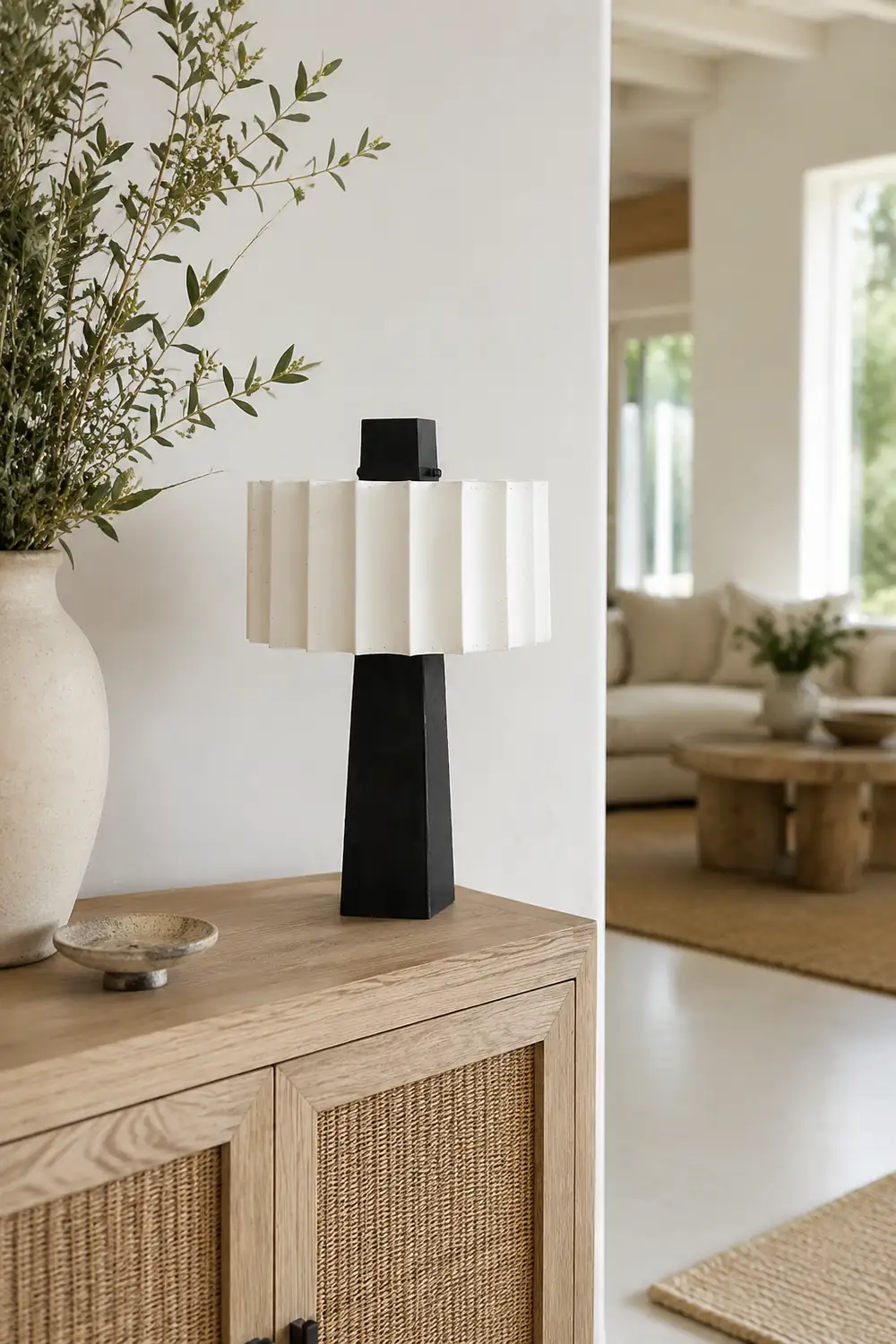 Creative Designer Black & White Decorative Table Lamp - Lumpaz