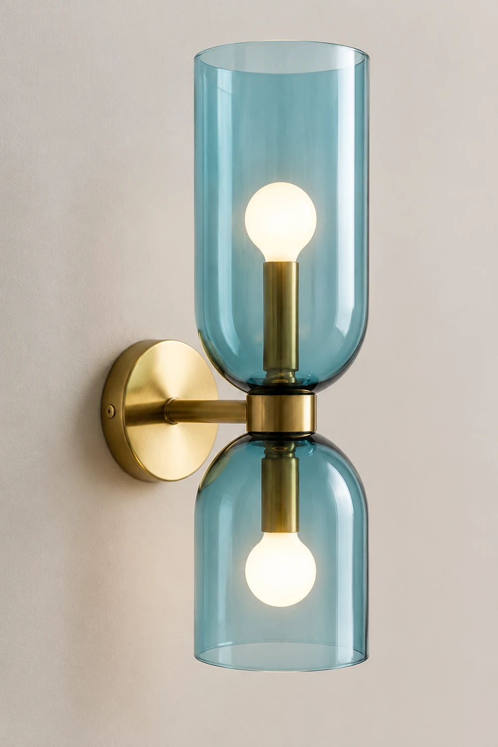 Double Head Glass Wall Lamp LED Sconce for Bedroom - Lumpaz
