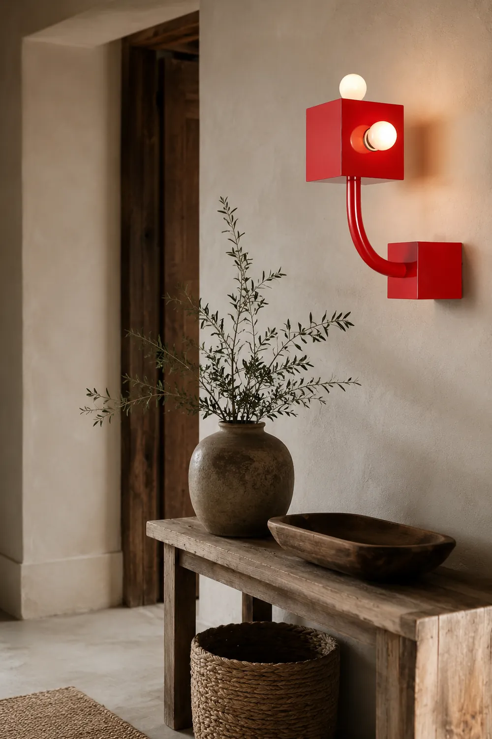 Vintage Metal Red Wall Lamp - Lumpaz