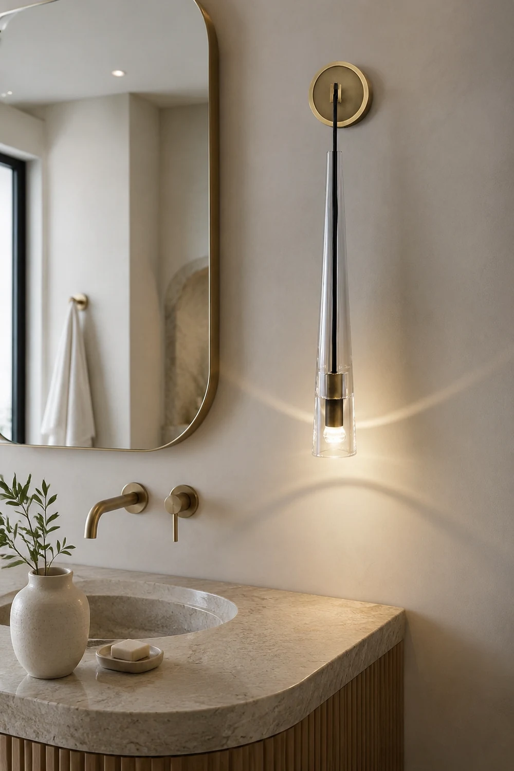 Modern Black Golden Hanging Suspended Wall Light - Lumpaz
