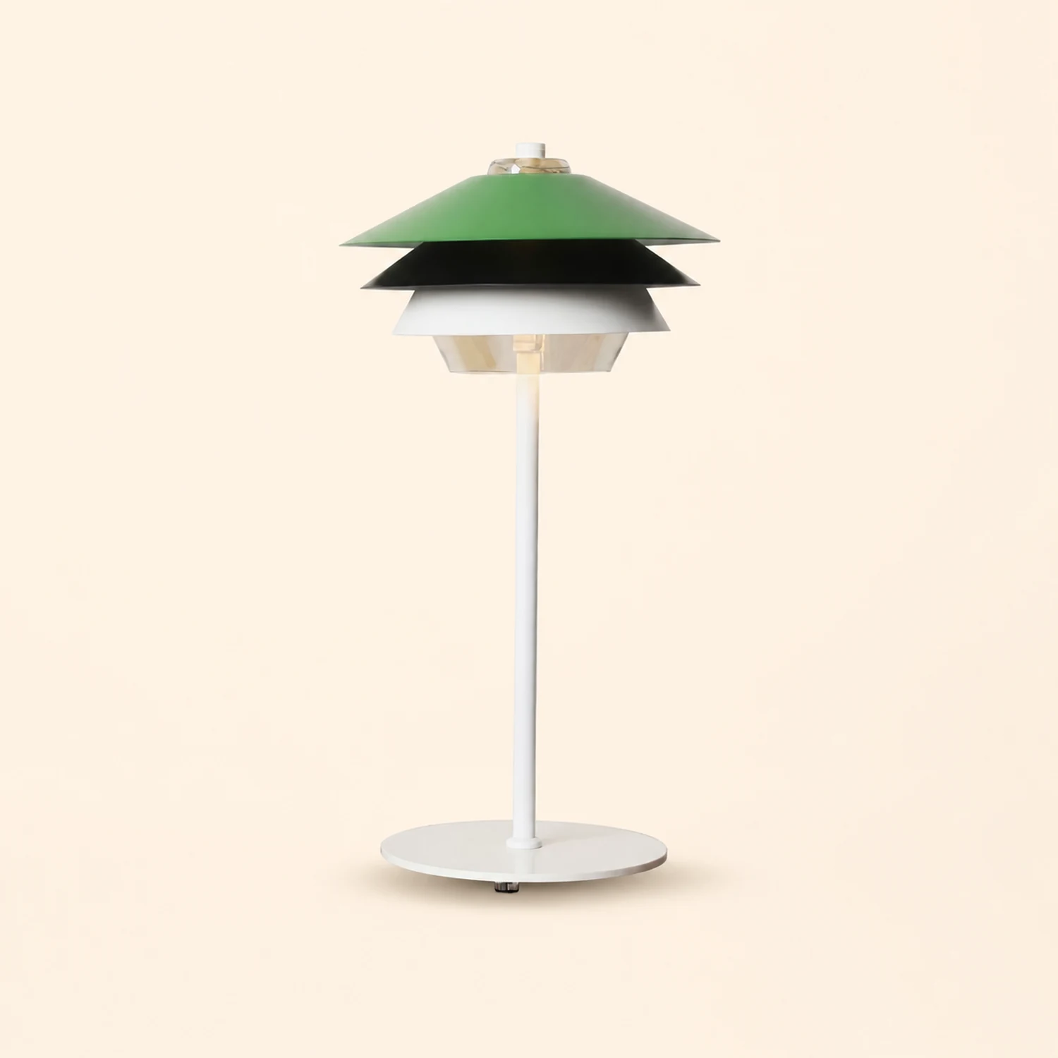 Danish Art Overlay Green Table Lamp - Lumpaz