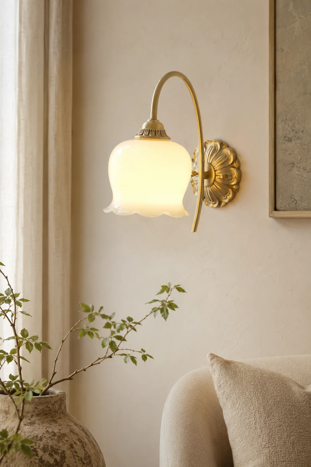 Creamy Copper Glass Wall Sconce - Lumpaz