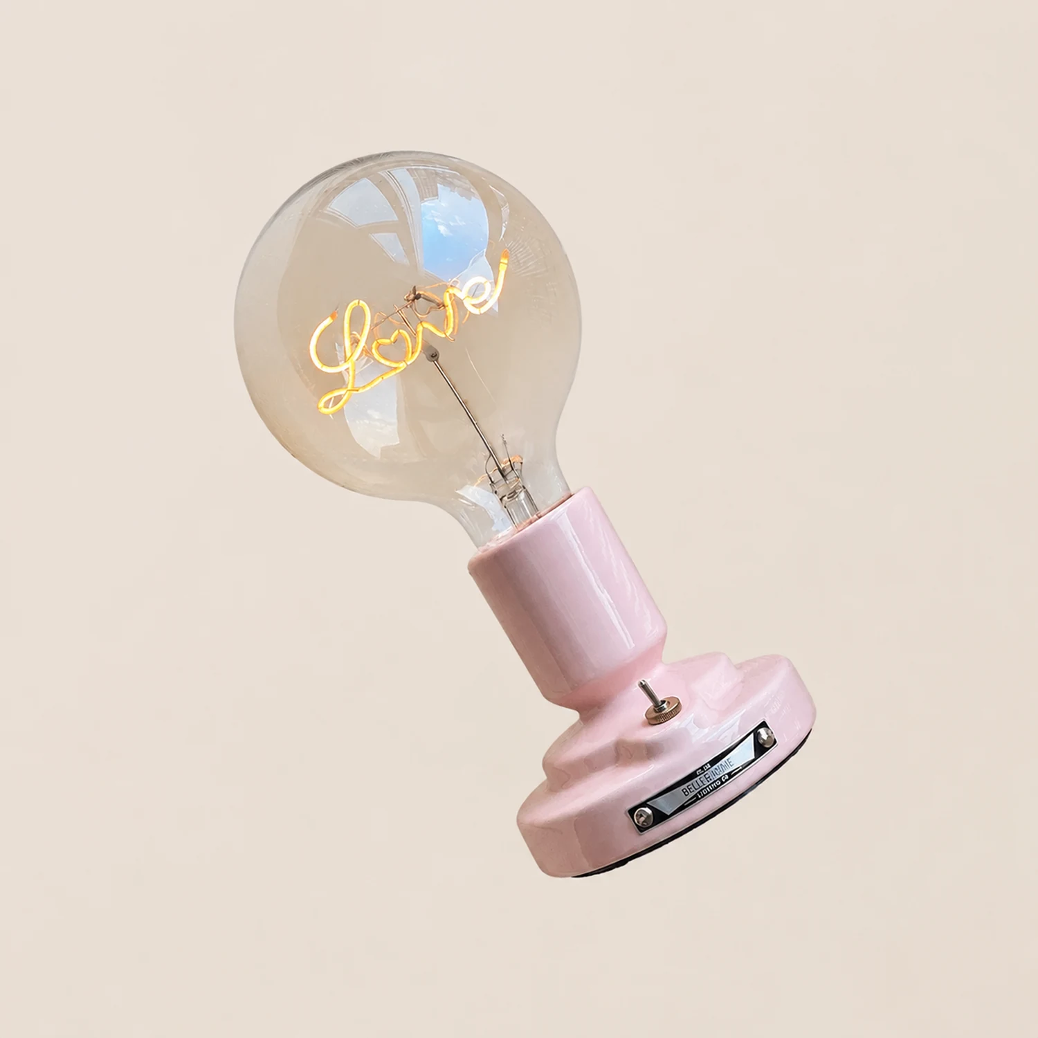 Cute Pink & White Cat Pattern Table Lamp - Lumpaz