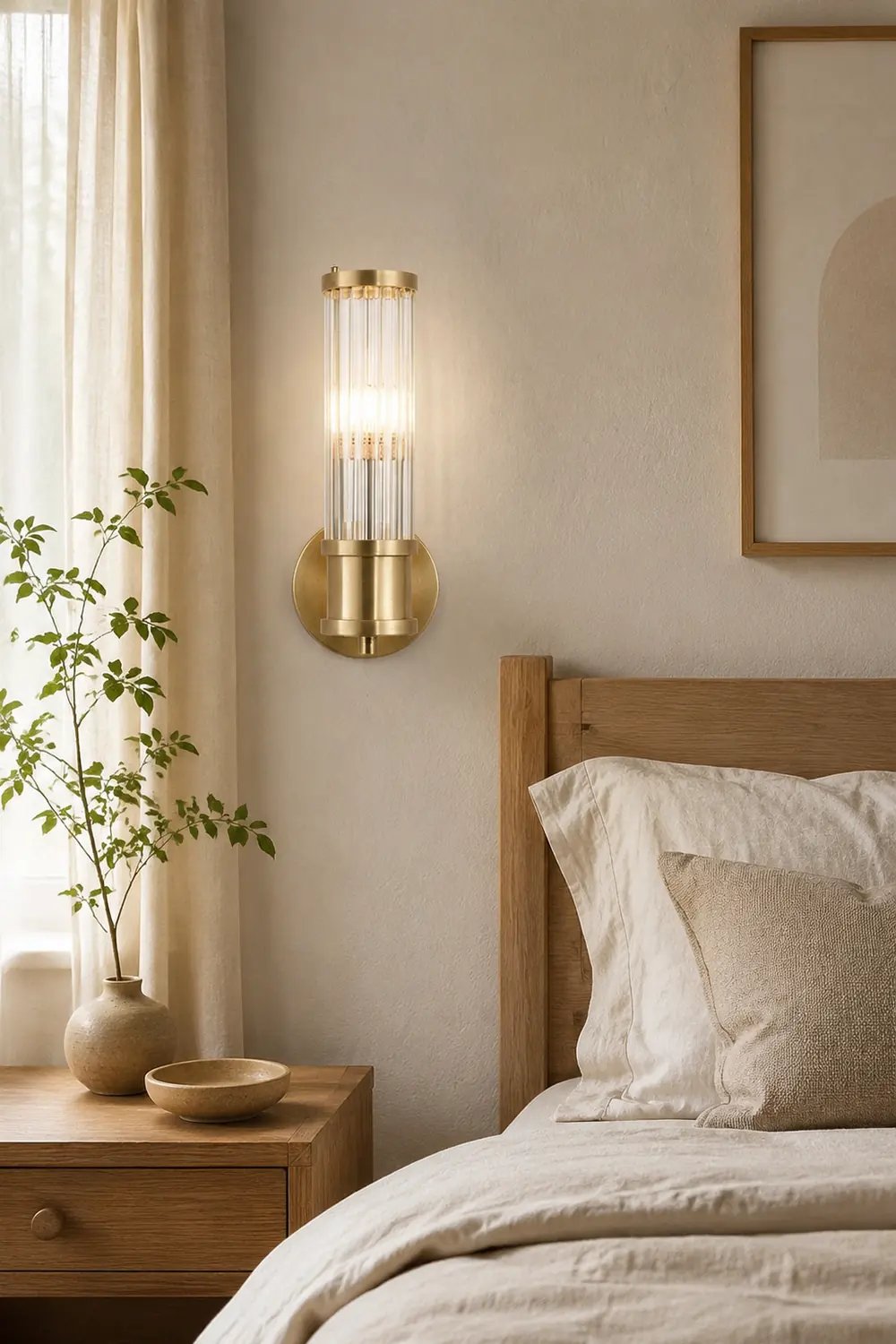 Modern Brass Gold Crystal Wall Sconce - Lumpaz