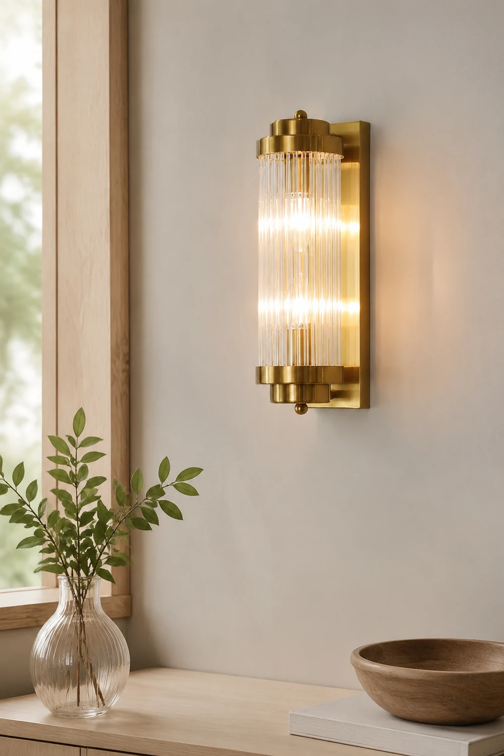 Crystal Pillar Metal Wall Lamp - Lumpaz