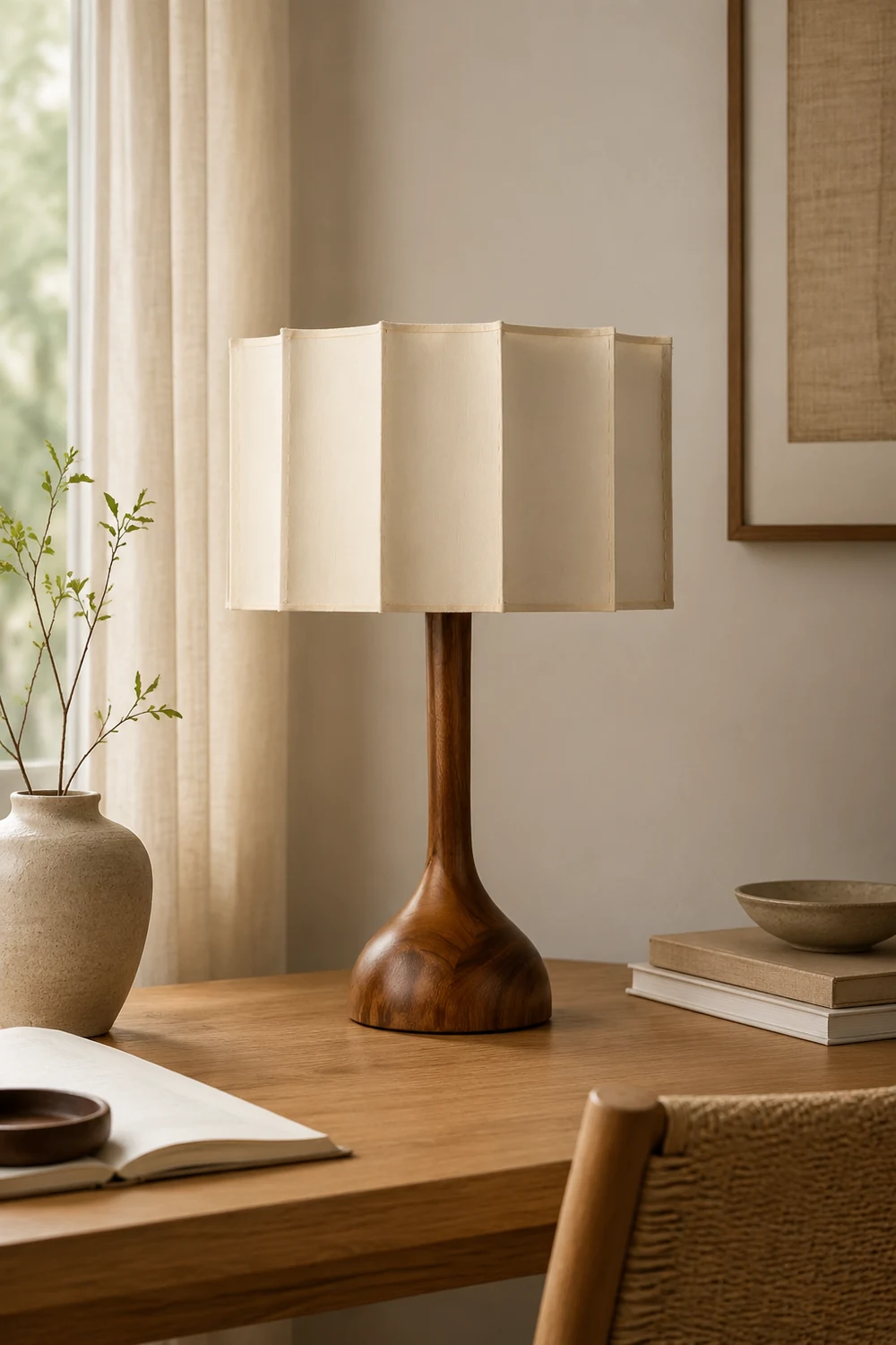 Wabi Sabi Designer Wood Table Lamp - Lumpaz
