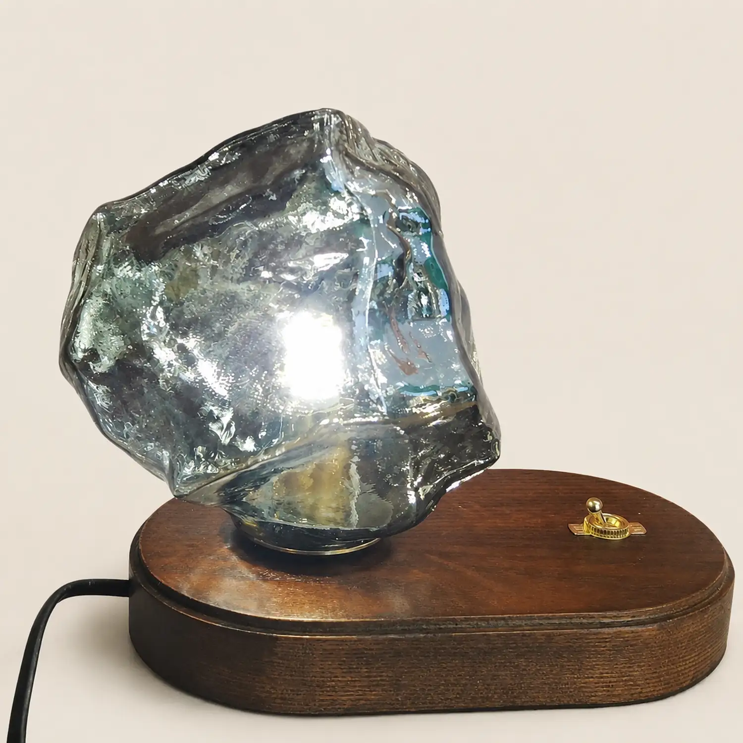 Modern Ice Stone Glass Bedroom Table Lamp - Lumpaz