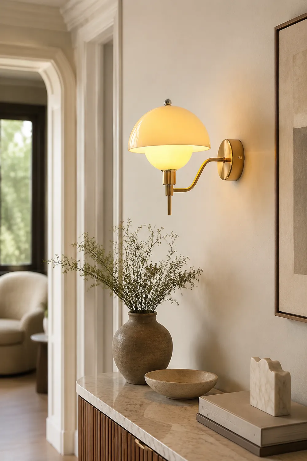 French Mushroom Glass Wall Lamp - Lumpaz