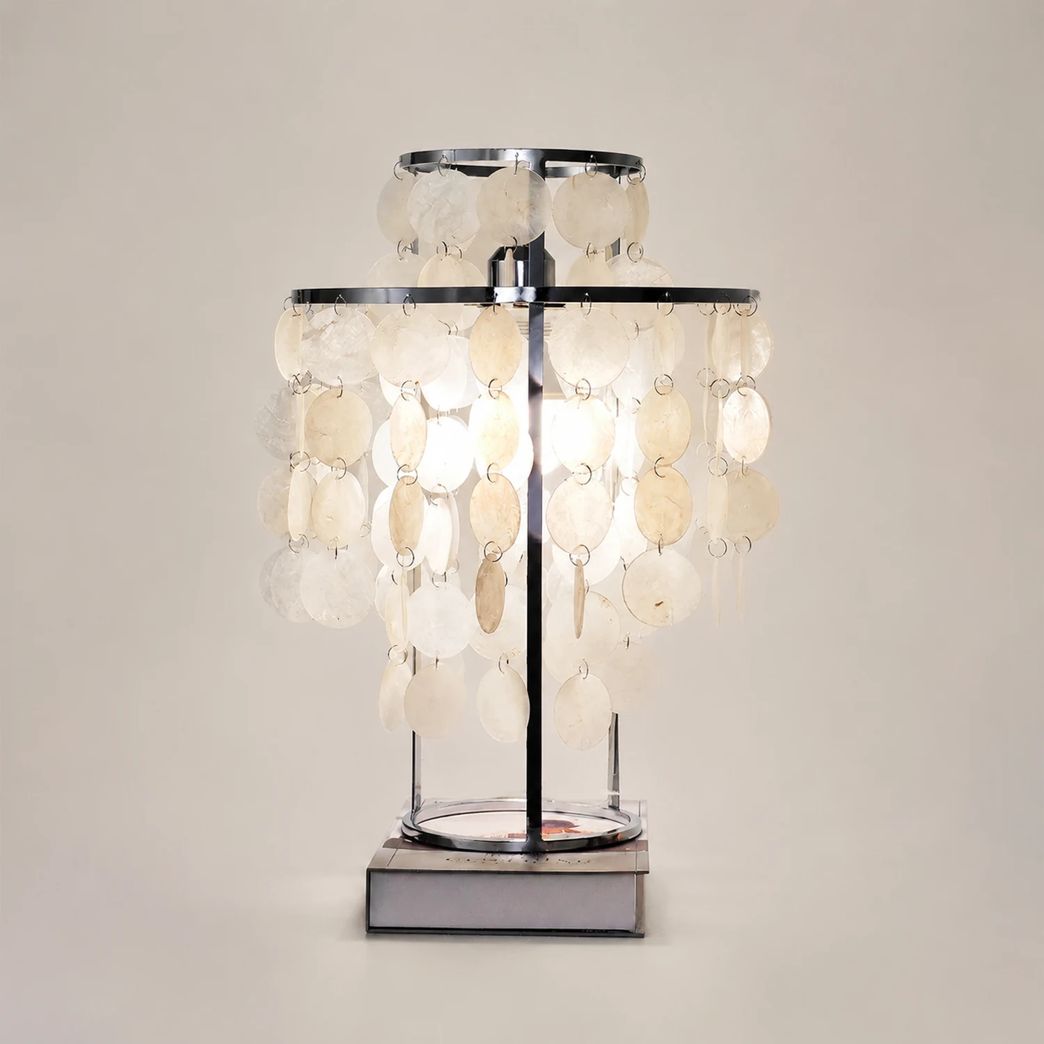 Danish Seashell Pearl Wind Chimes Decorative Table Lamp - Lumpaz