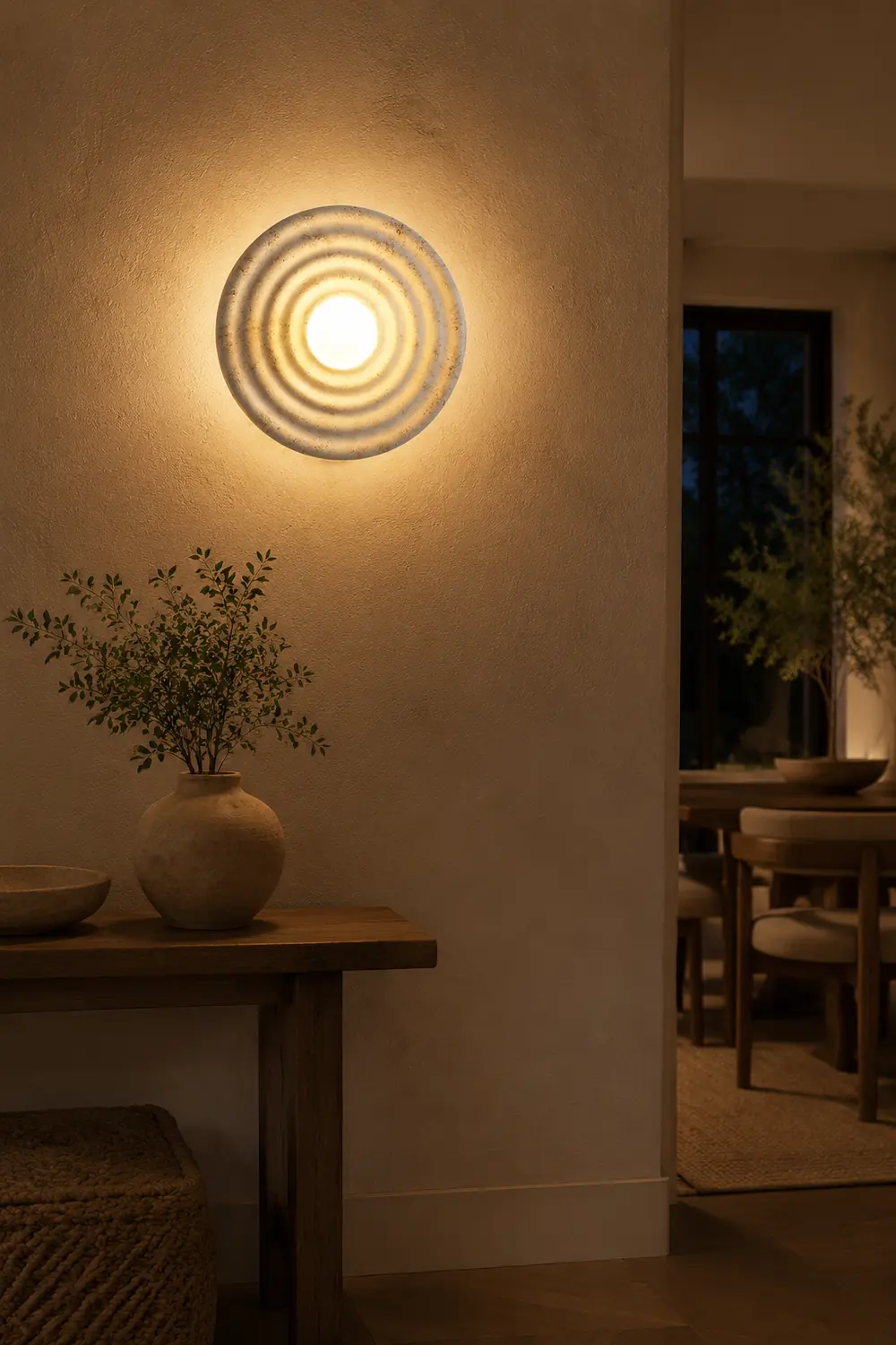 Wabi-sabi Round Circle Indoor Wall Lamp - Lumpaz