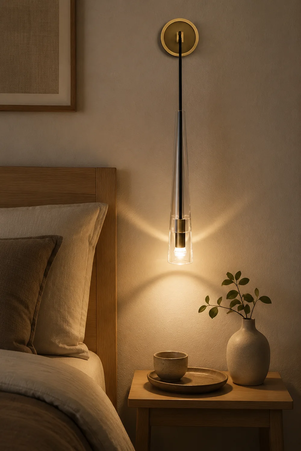 Modern Black Golden Hanging Suspended Wall Light - Lumpaz