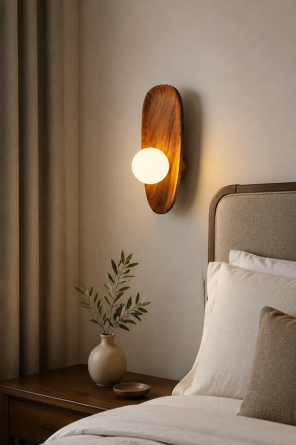 Minimalist Solid Wood Wall Sconce - Lumpaz