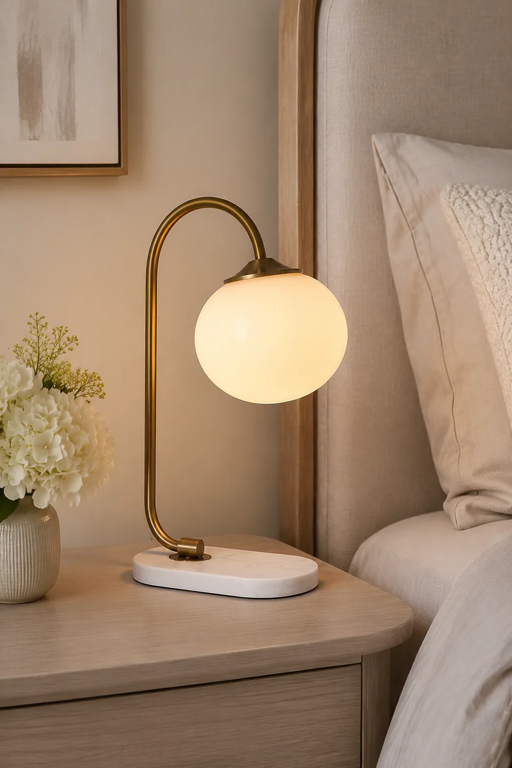 Marshmallow Metal Glass Table Lamp - Lumpaz