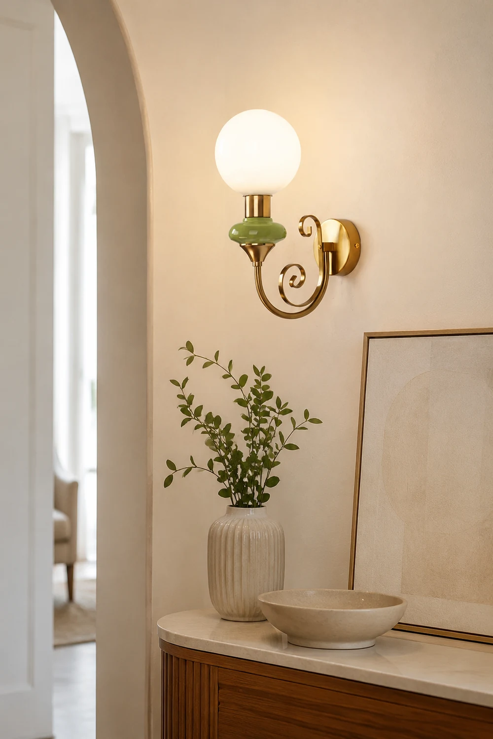 French Retro Glass 1-Light Wall Sconce - Lumpaz