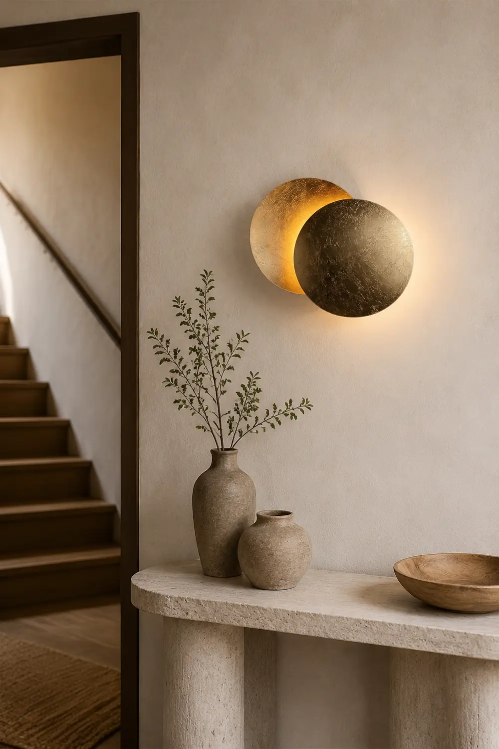 Modern Round Circle Creative Rotating Wall Light - Lumpaz