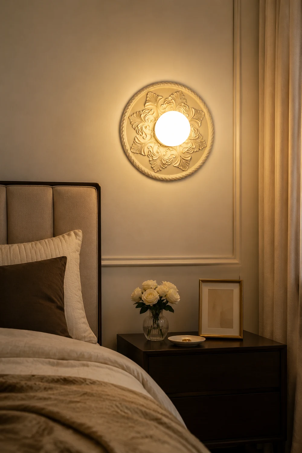 French Style Glass Milky Coffee Wall Light Sconces - Lumpaz