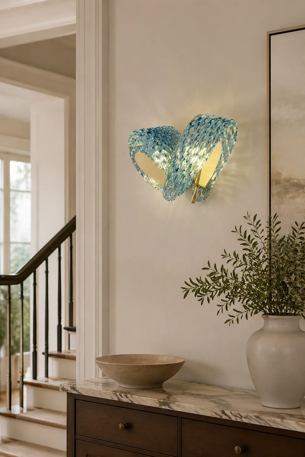 Retro Luxury Glass Blue Wall Lamp - Lumpaz