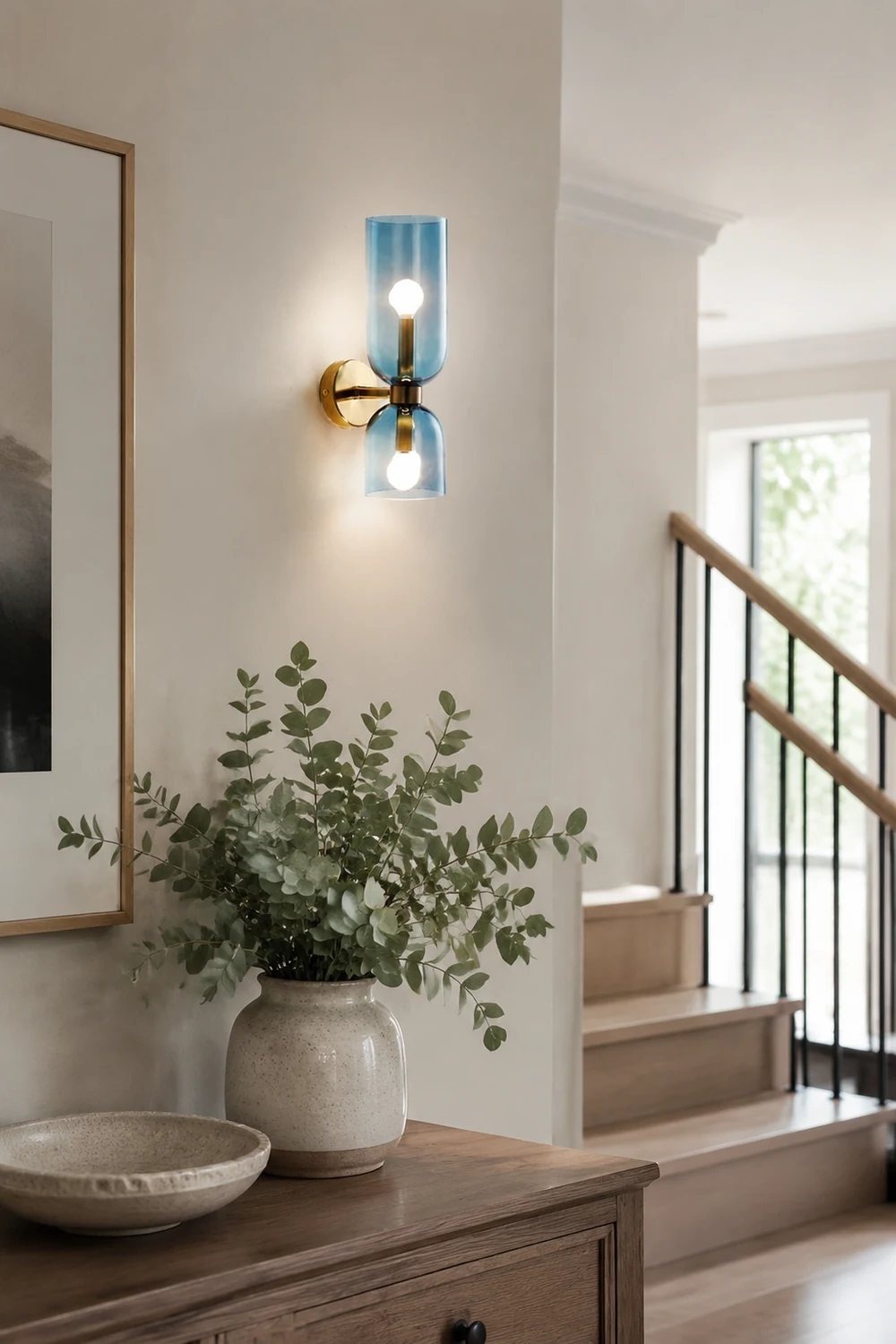 Double Head Glass Wall Lamp LED Sconce for Bedroom - Lumpaz