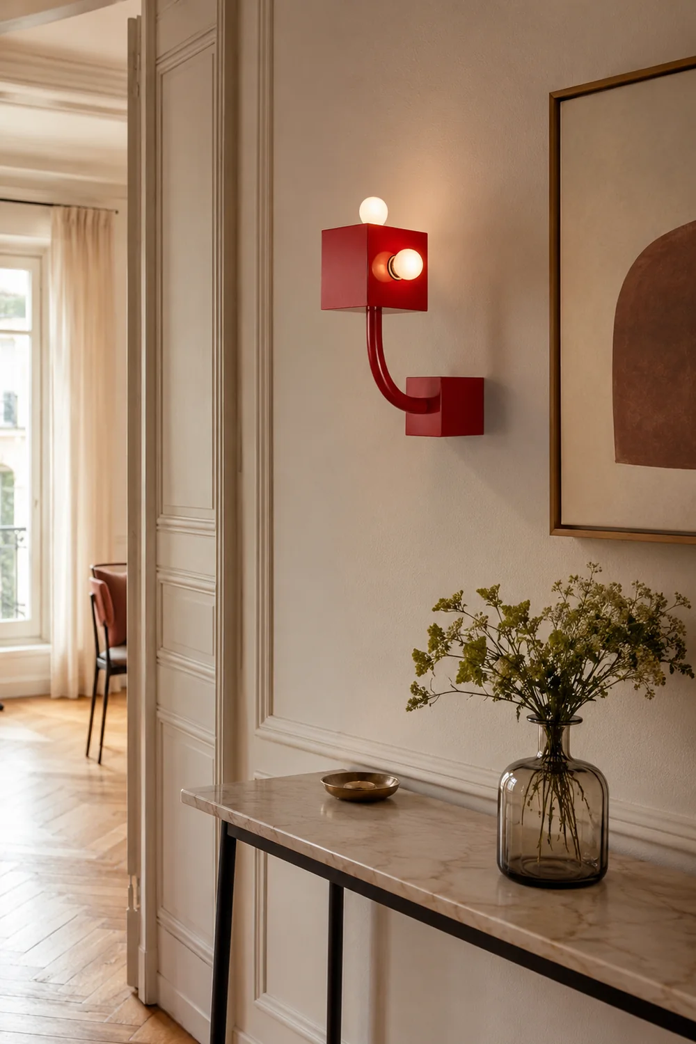 Vintage Metal Red Wall Lamp - Lumpaz