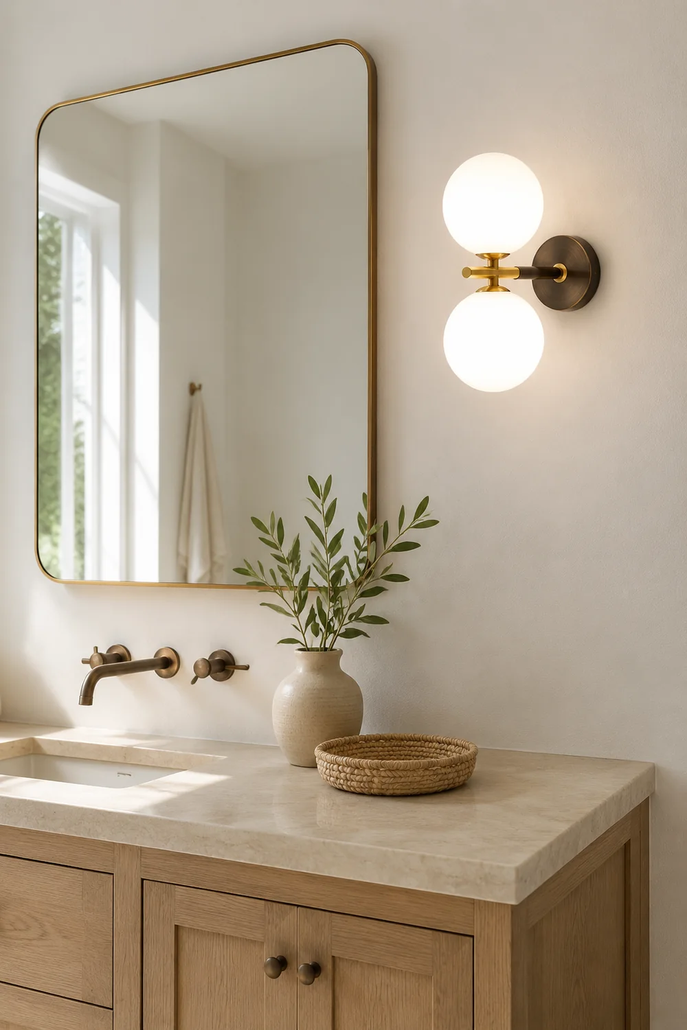 Luxury Copper Ball 1-Light Wall Sconce - Lumpaz