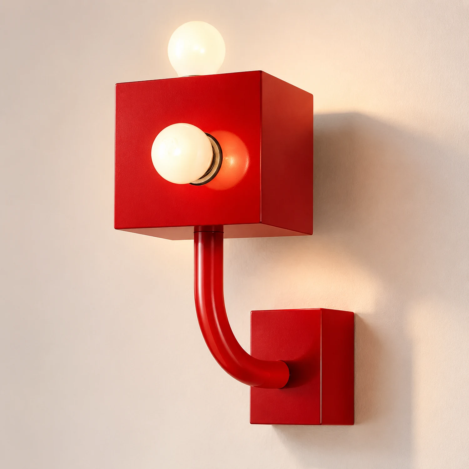 Vintage Metal Red Wall Lamp - Lumpaz