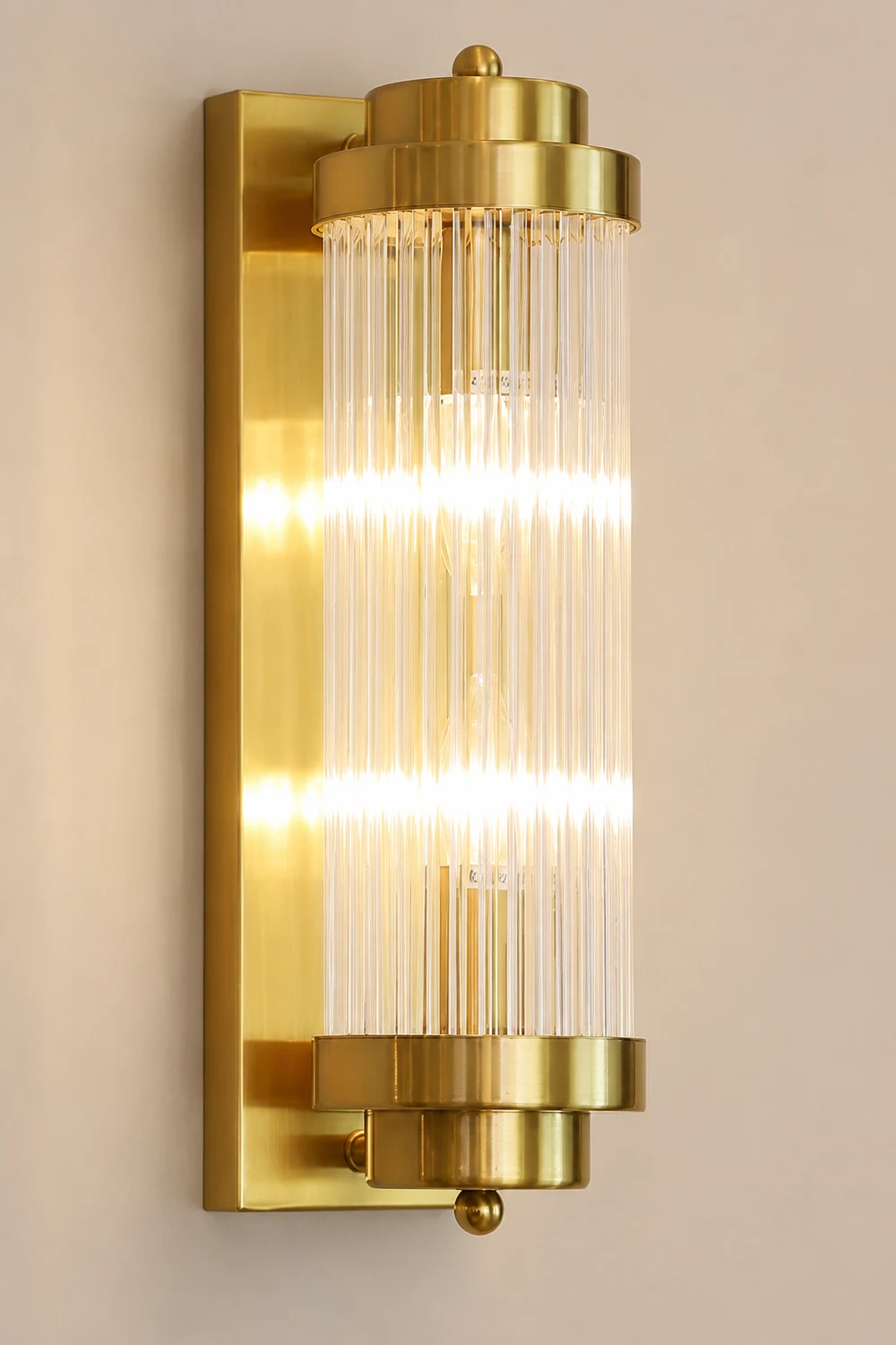 Crystal Pillar Metal Wall Lamp - Lumpaz