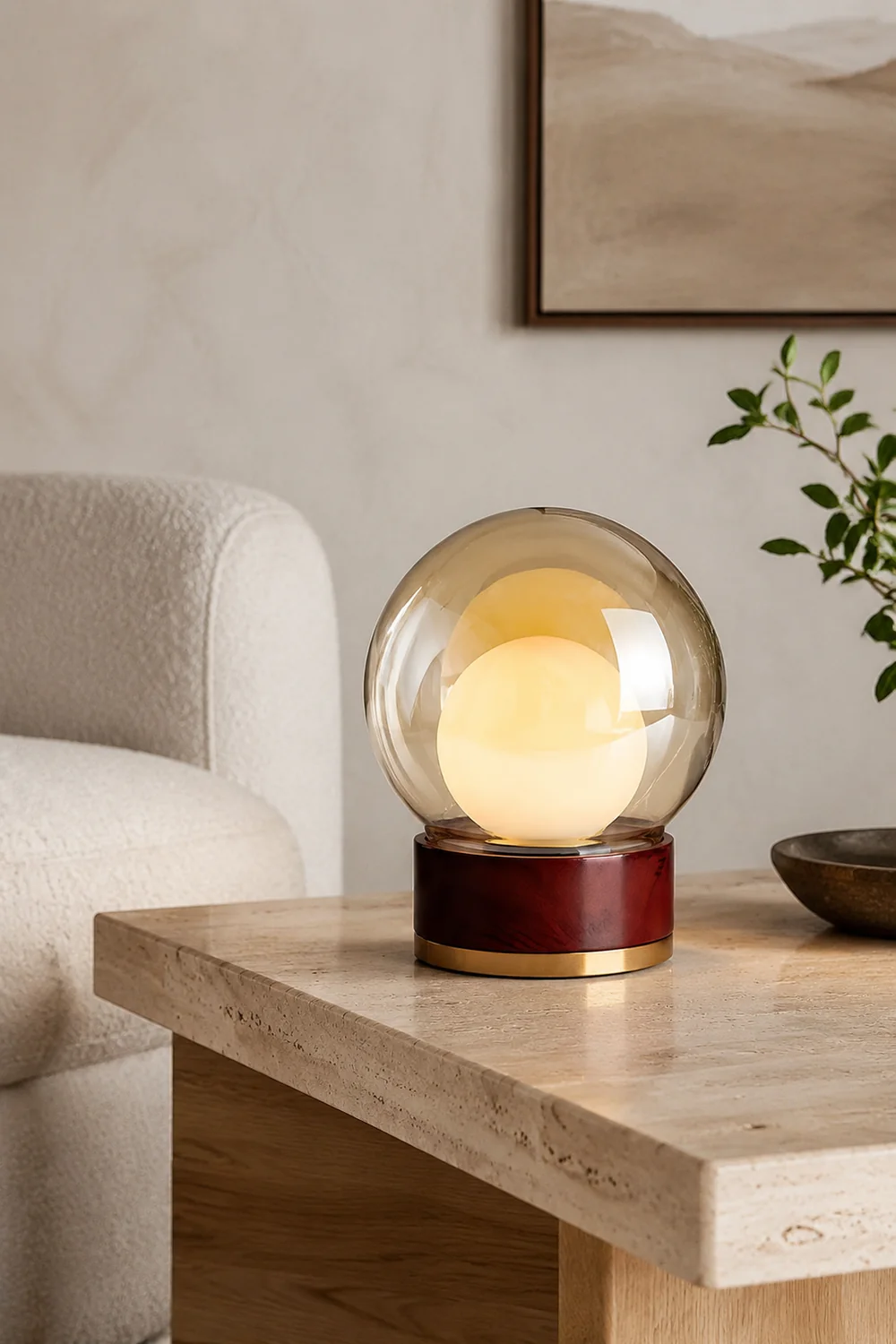 Modern Rigel Round Glass Table Light - Lumpaz