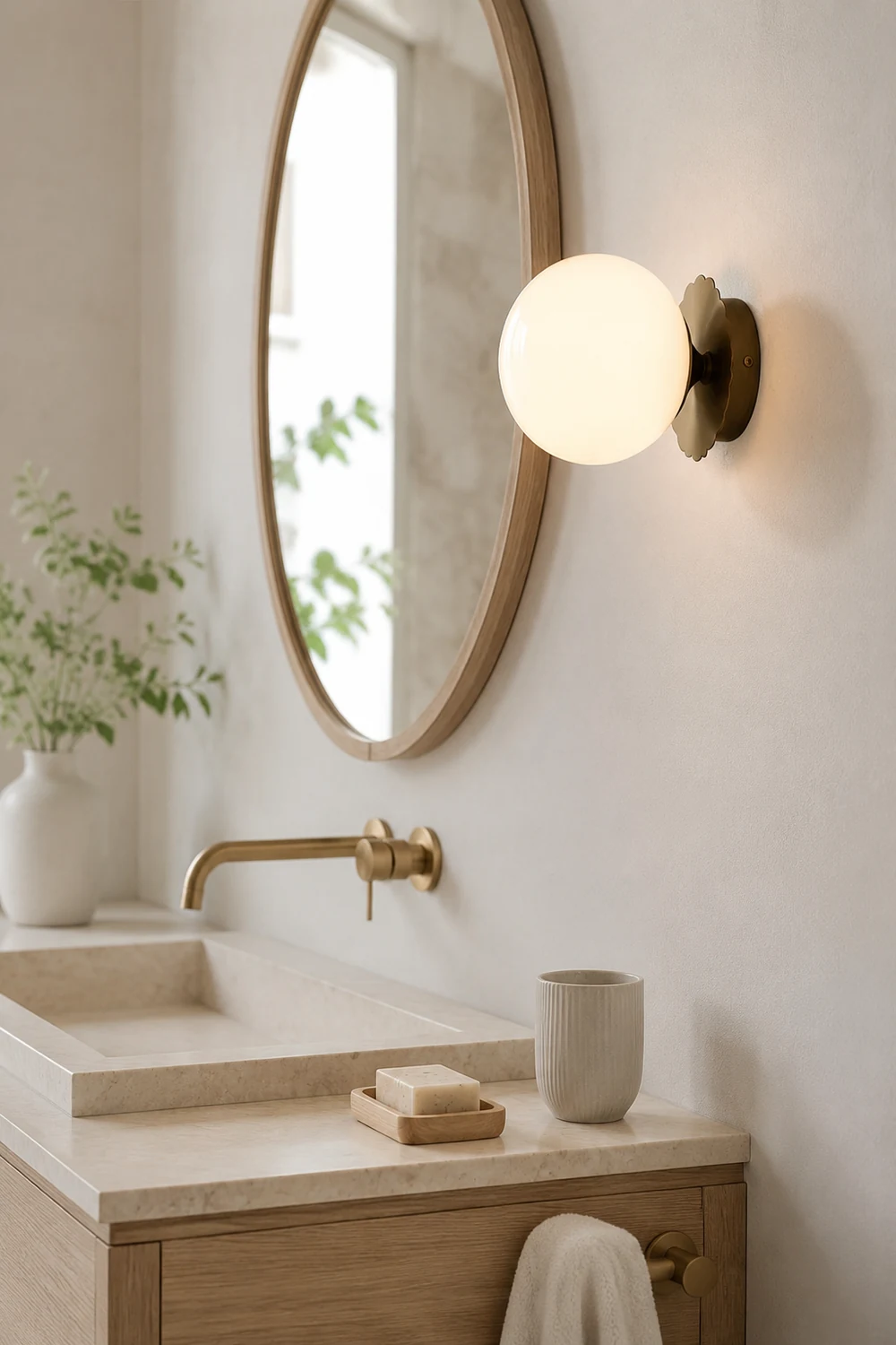 Vintage Glass Round Head Wall Sconce - Lumpaz