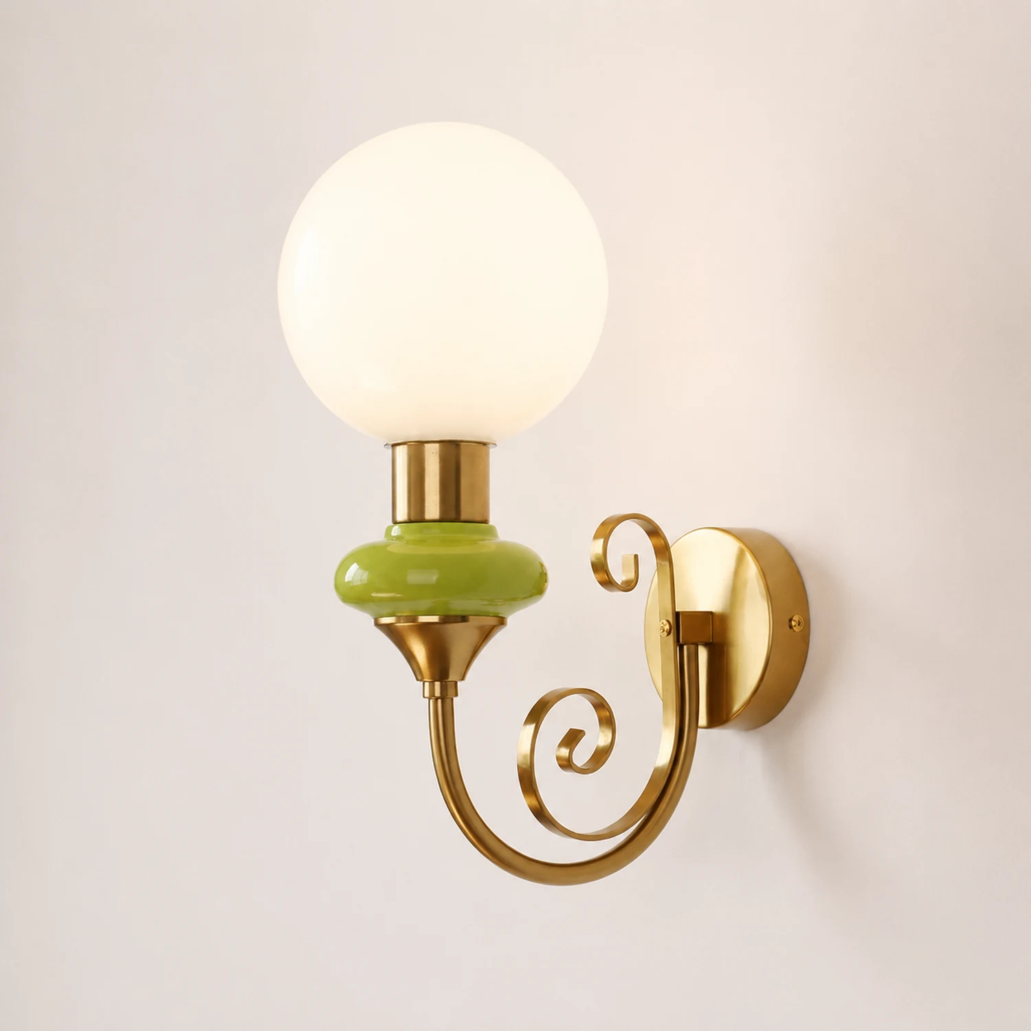 French Retro Glass 1-Light Wall Sconce - Lumpaz