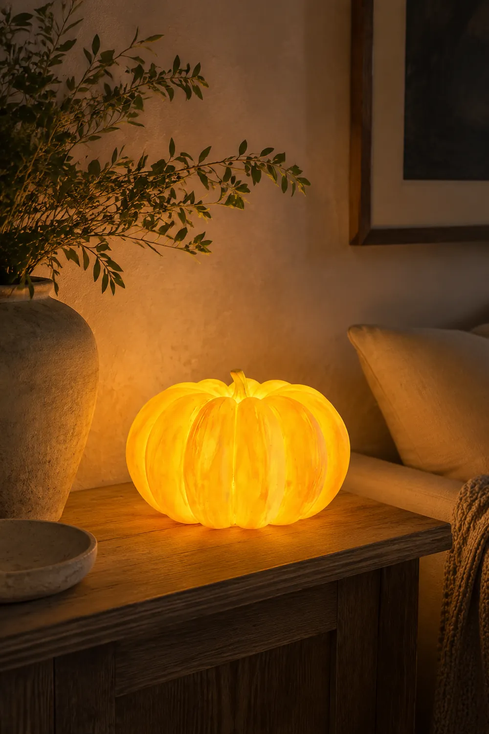 Resin Portable Pumpkin Table Light - Lumpaz