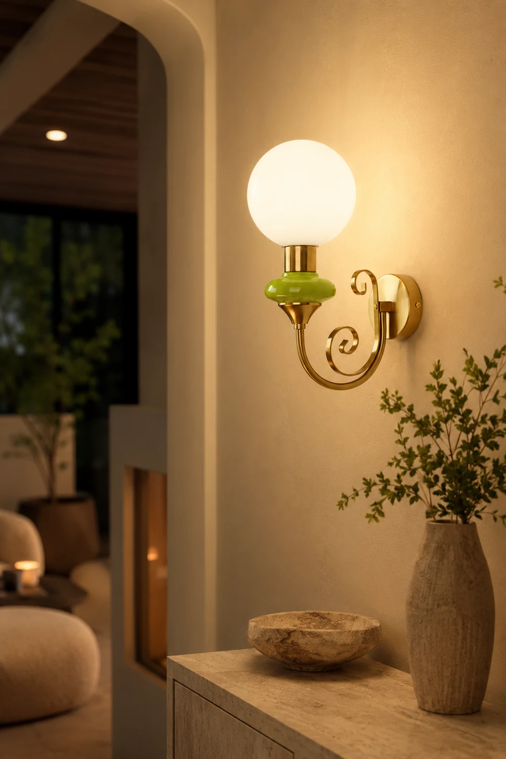 French Retro Glass 1-Light Wall Sconce - Lumpaz