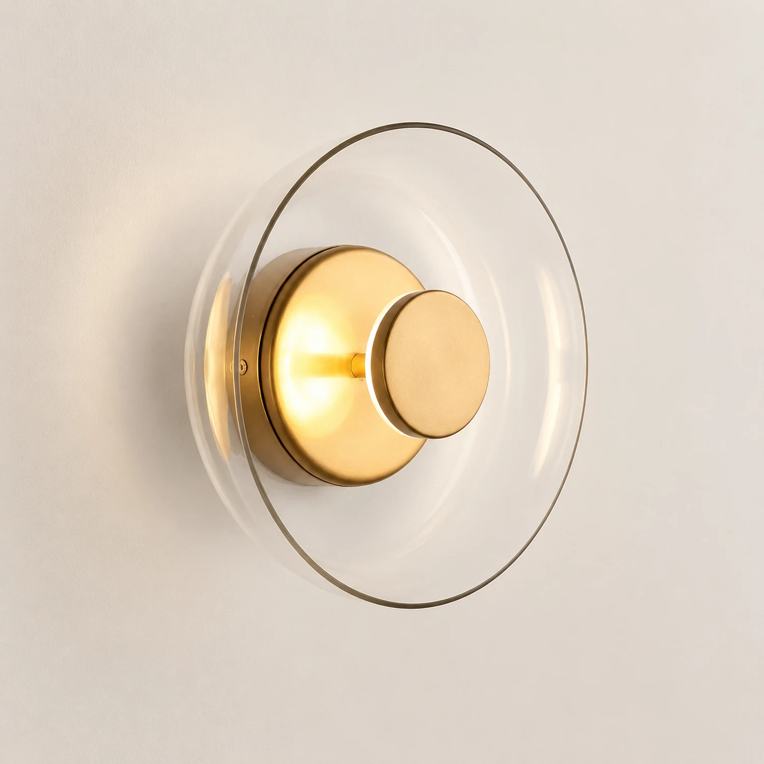Glass Bowl Bedroom Bedside Wall Light - Lumpaz