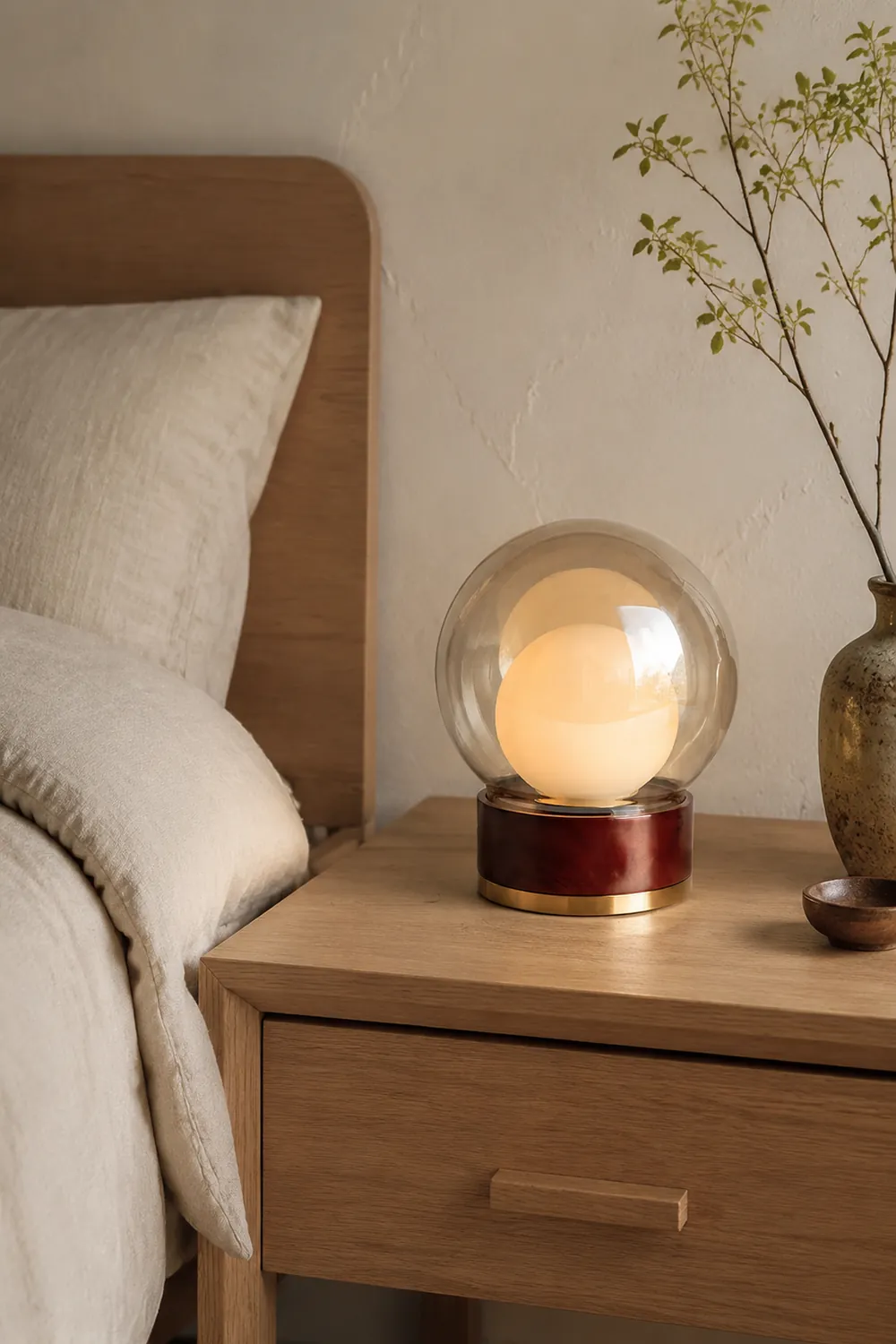 Modern Rigel Round Glass Table Light - Lumpaz