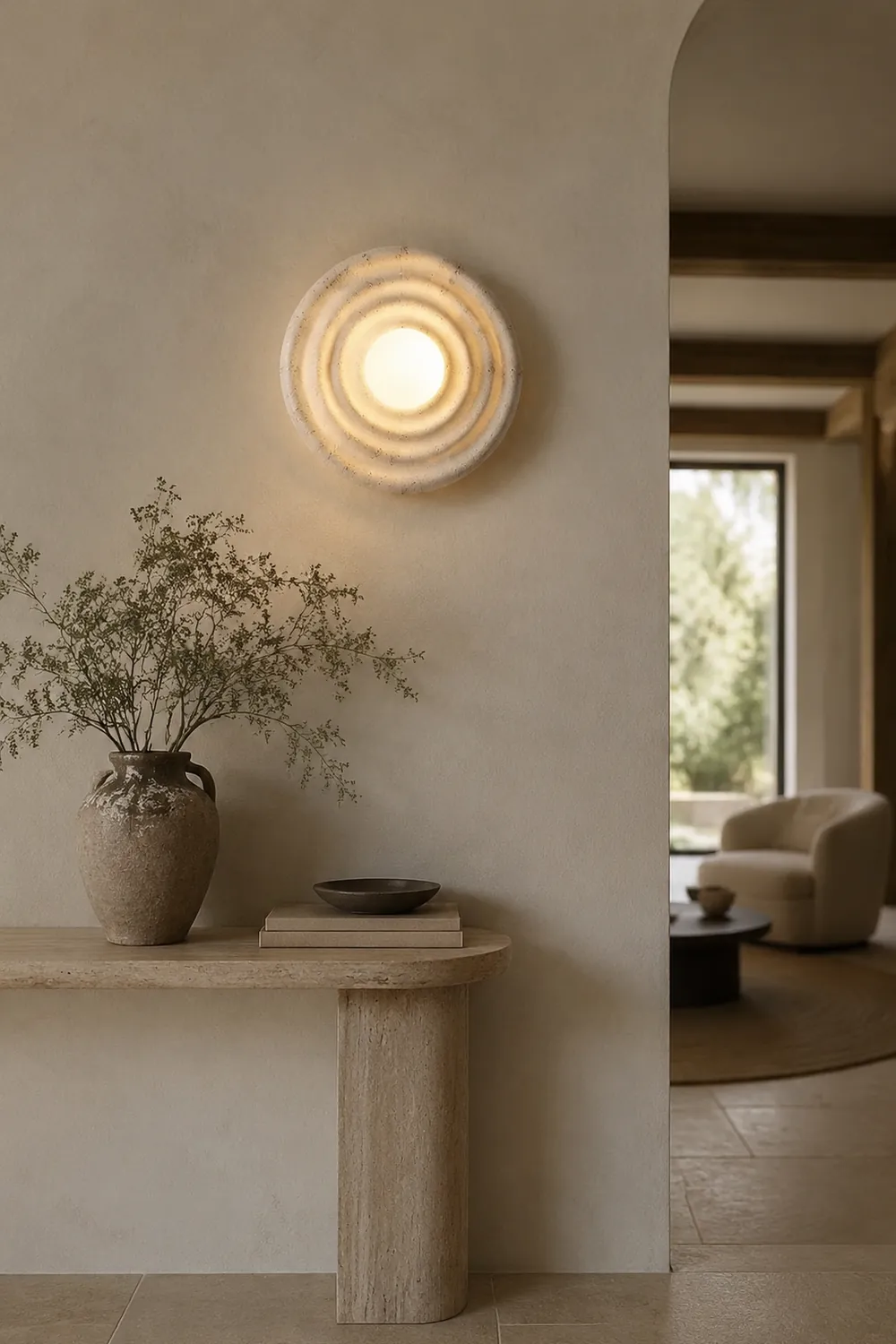 Wabi-sabi Round Circle Indoor Wall Lamp - Lumpaz