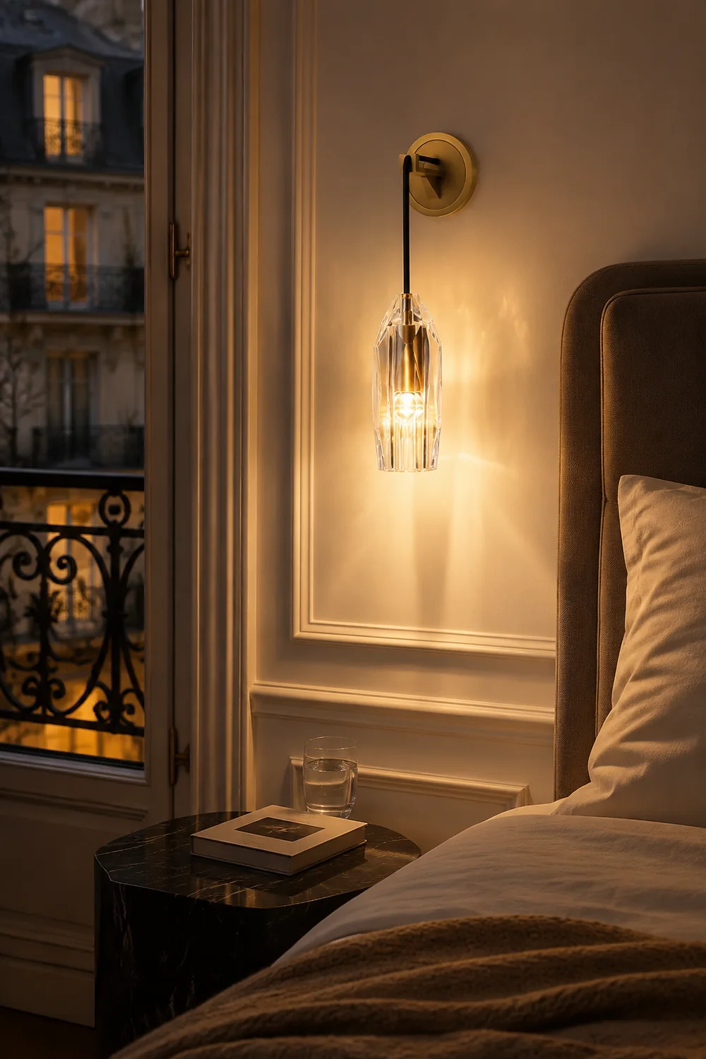 Modern Faceted Crystal Wall Lights - Lumpaz