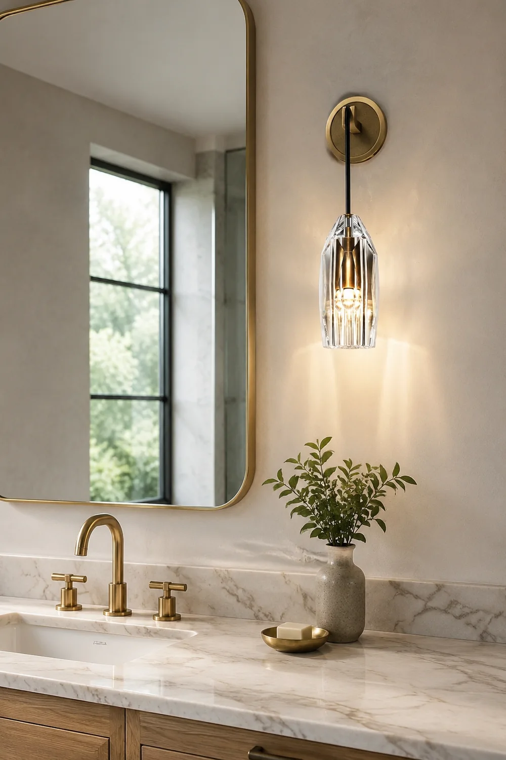 Modern Faceted Crystal Wall Lights - Lumpaz