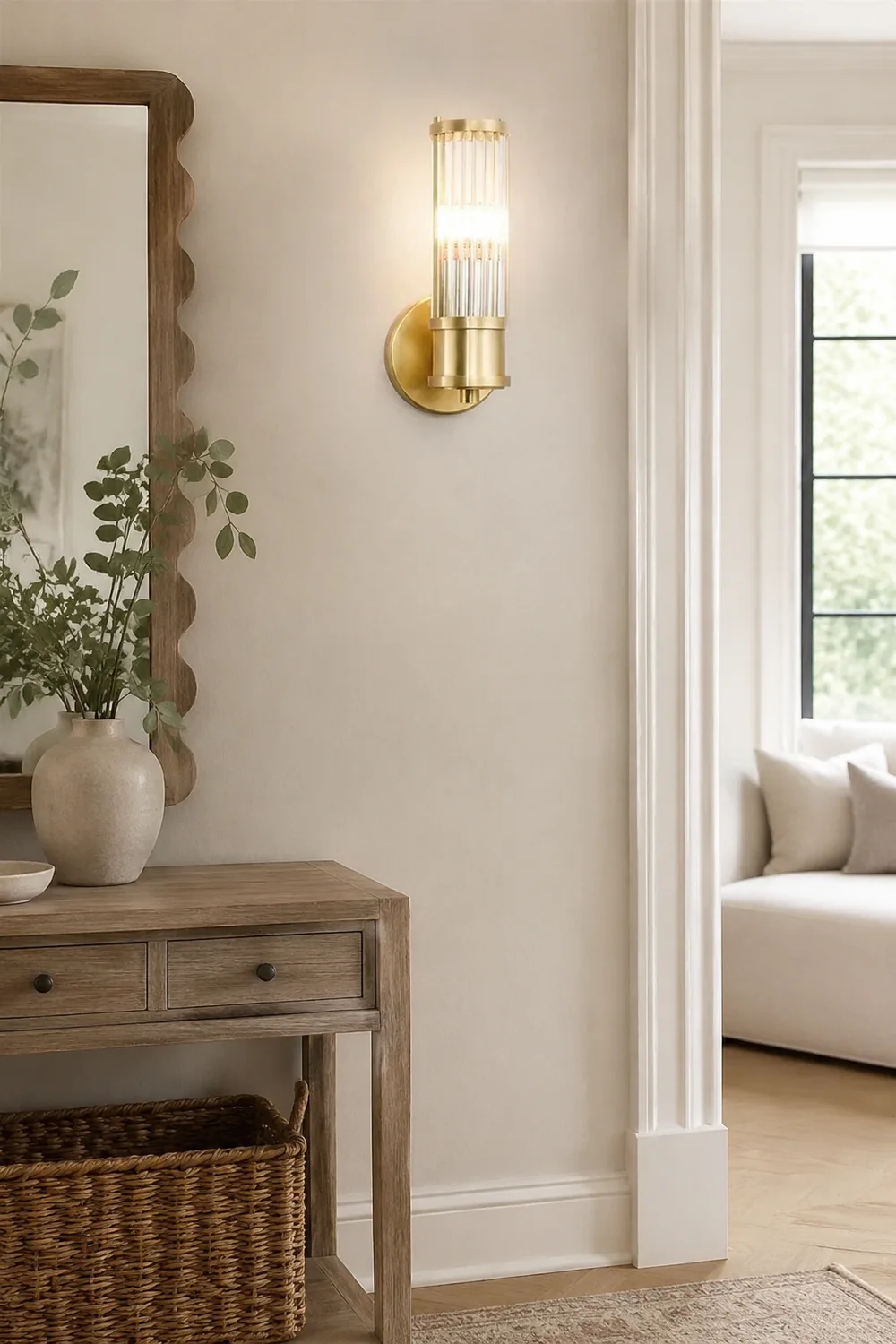 Modern Brass Gold Crystal Wall Sconce - Lumpaz