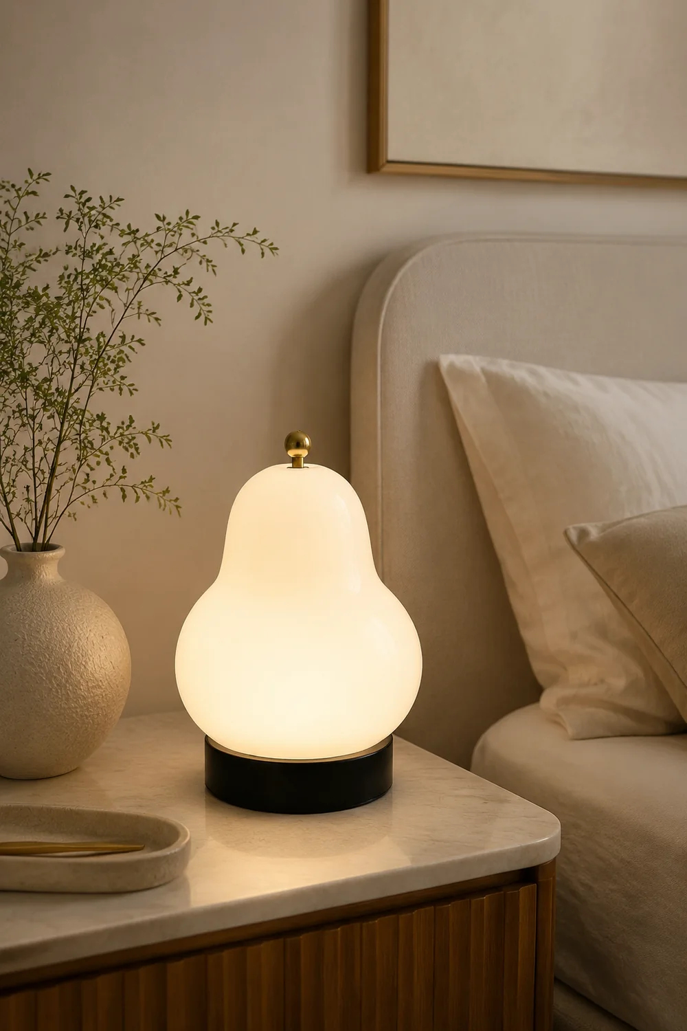 French Cream Pear Touch Portable Table Light - Lumpaz