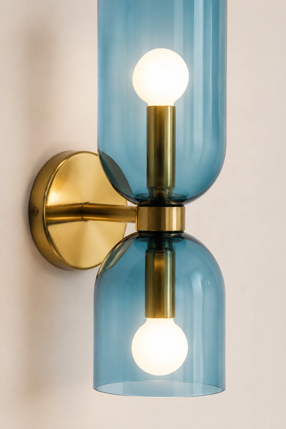 Double Head Glass Wall Lamp LED Sconce for Bedroom - Lumpaz