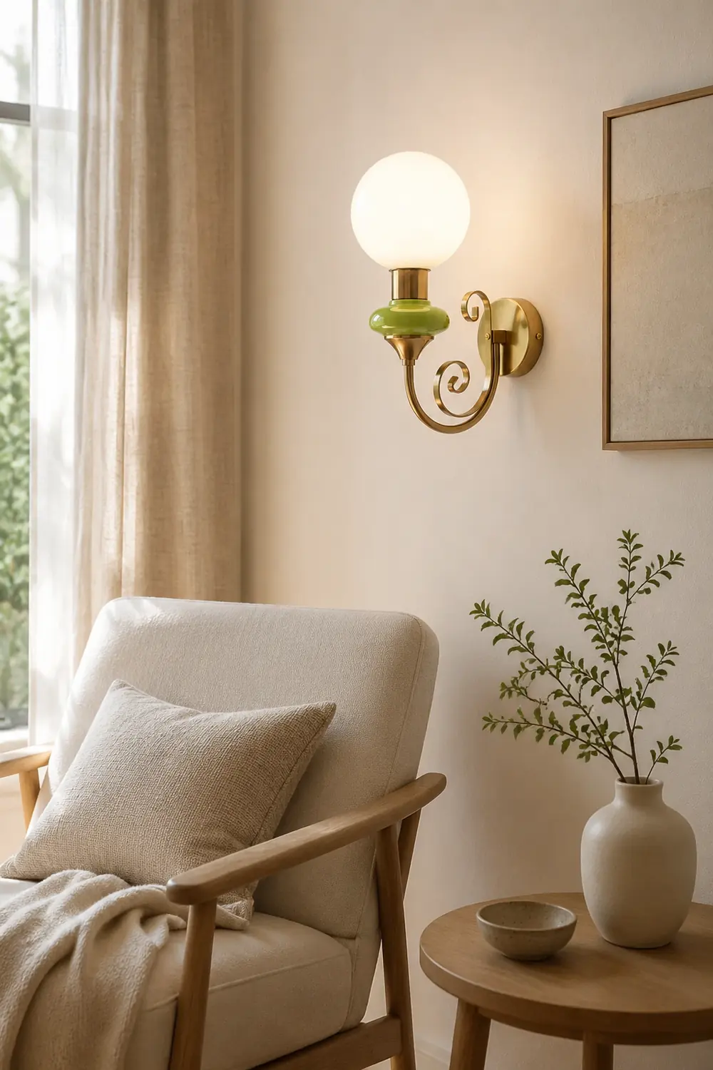 French Retro Glass 1-Light Wall Sconce - Lumpaz