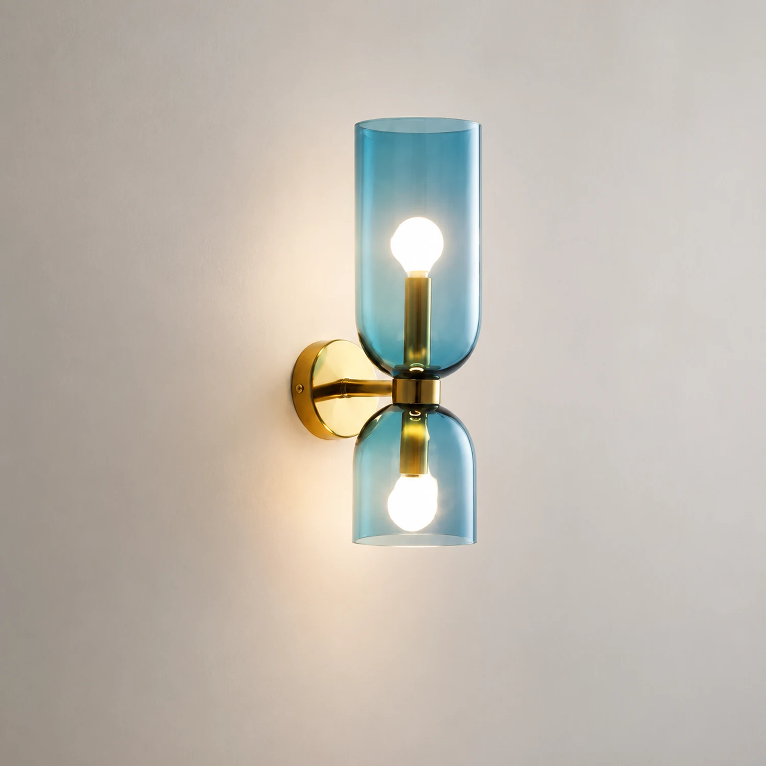 Double Head Glass Wall Lamp LED Sconce for Bedroom - Lumpaz